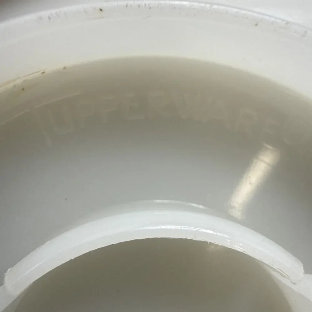 Vintage Tupperware 770-4 Serve-Ette Dip Bowl w/ Lid White Snack Server USA